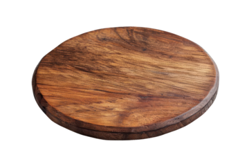 Round wooden cutting board with a smooth finish, perfect for kitchen use and food preparation. Ideal for slicing, chopping, and serving.