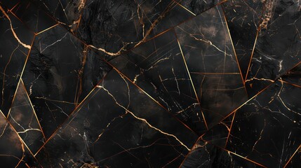 Luxurious black marble with intricate gold veining pattern texture.