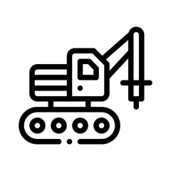 excavator line icon