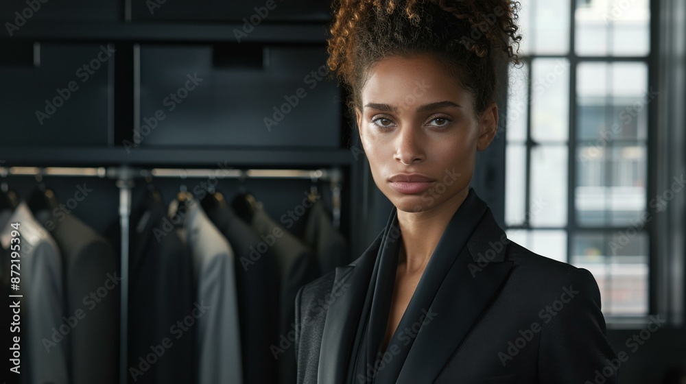 Canvas Prints Portrait of a confident young woman in a suit. AI.