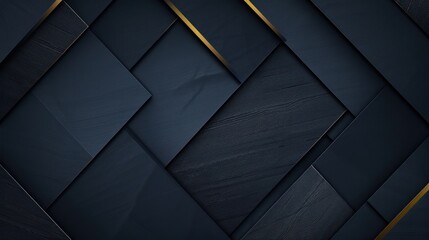 Abstract geometric background with dark blue and gold overlays.