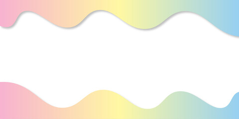 Abstract rainbow  colorful vector background with flowing blue waves and copy space for your design