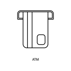 atm concept line icon. Simple element illustration. atm concept outline symbol design.