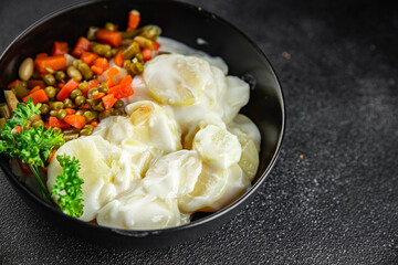 potato vegetables second course fresh meal food snack on the table copy space food background...