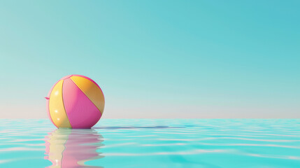 summer holidays background with colorful beach ball