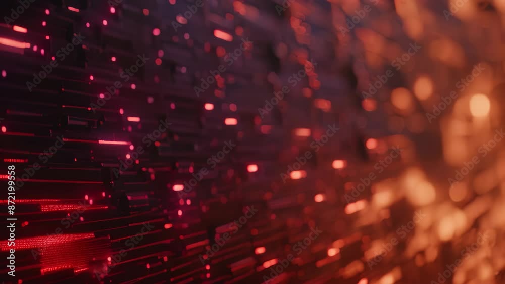 Poster a close-up view of a computer screen displaying red lights and error messages in a digital void, err