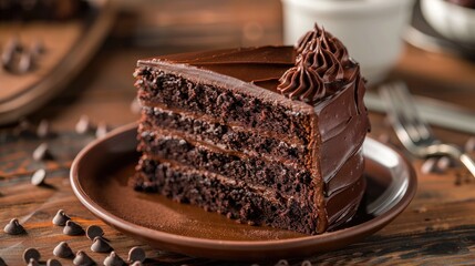 Chocolate layer cake. Generative AI