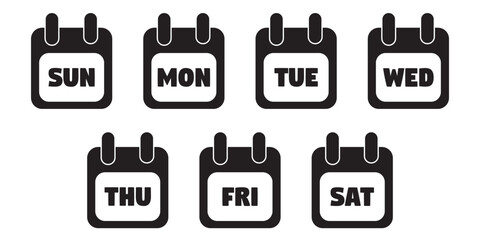 Calendar icon set. Containing date, schedule, month, week, appointment, agenda, organization and event icons. Solid icon collection. Vector illustration.