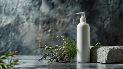 Naklejka premium Luxury shampoo bottle, fresh every time you wash, enriched with refreshing ingredients