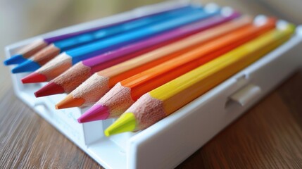 Fototapeta premium Color pencils rainbow creativity. Generative AI
