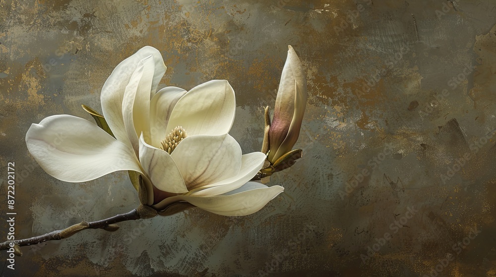 Canvas Prints Creamy petals fragrant magnolia. Generative AI