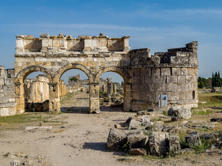 Hierapolis ruin of ancient city in Pamukkale, Turkey