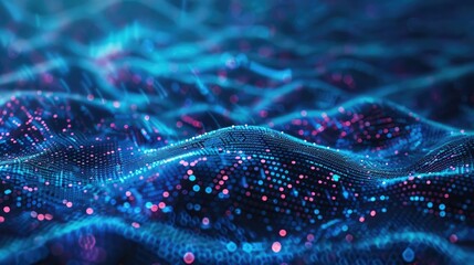 Captivating Futuristic Digital Wave With Glowing Particles and Vivid Aesthetics