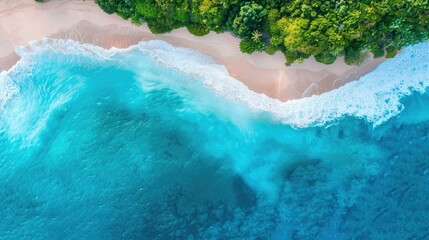 Serene Coastal Landscape with Shimmering Turquoise Waters and Pristine Sandy Beaches