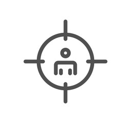 Target and goal related icon outline and linear vector.	
