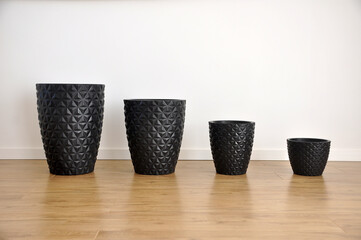 conjunto de vasos pretos 
