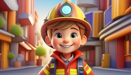 firefighter boy character