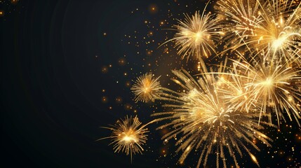 Naklejka premium A fireworks display with a black background