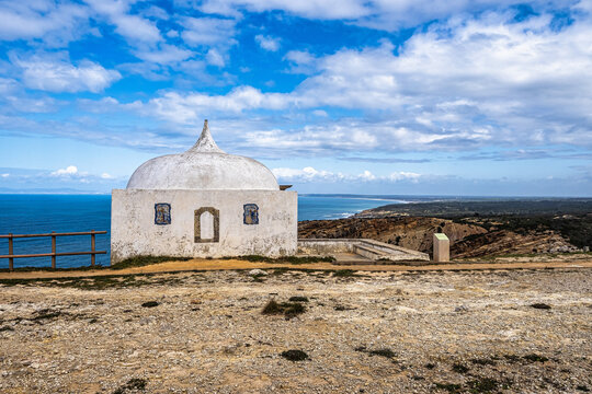 Ermida da Memoria, Memory Hermitage Chapel of the Nossa Senhora do Cabo Sanctuary, Espichel Cape, Sesimbra, Portugal.