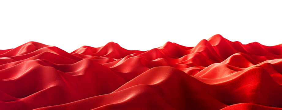 Abstract Red Mountains Isolated on a Transparent Background