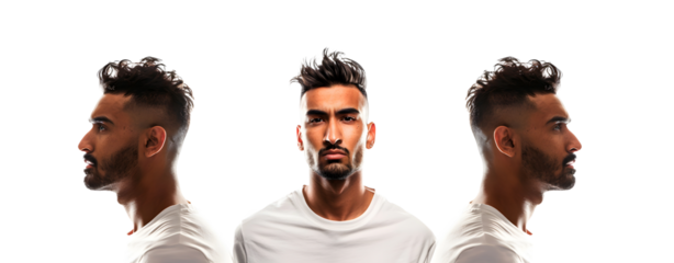 Set of 3 Male Model Isolated on a Transparent Background