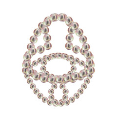 Pearl jewelry in the shape of a heart, flower, butterfly. Watercolor illustration in pastel palette with holographic effect as a template for Valentine's Day, engagement, wedding, Mother's Day