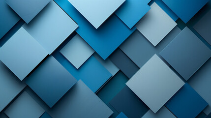 Overlapping Blue Squares with Shadow Effects