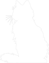 Fototapeta premium Kurilian Bobtail Cat outline