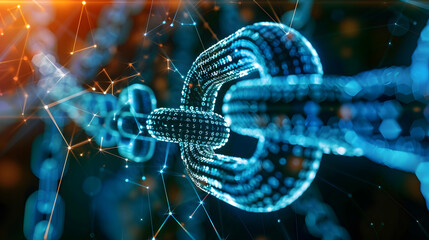 Blockchain enhances global data security and enables secure digital transactions and communication. Concept Cybersecurity, Data Privacy, Digital Transactions, Blockchain Technology