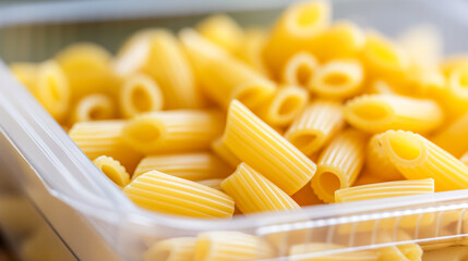 Pasta in a plastic container 