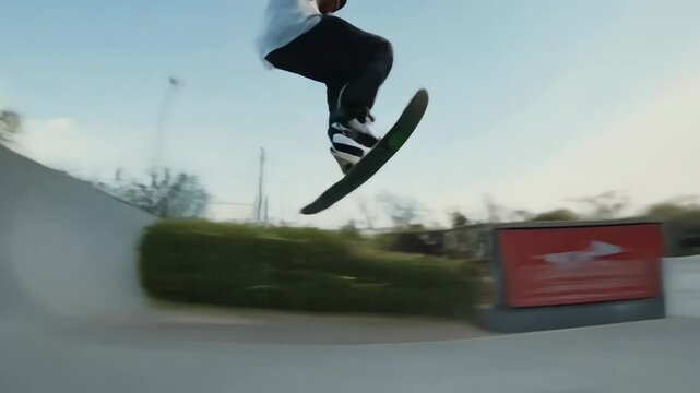 Man Skateboarding In Halfpipe At Outdoor Skate Park During Daytime