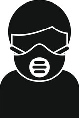 Industrial worker wearing a protective mask and goggles, emphasizing workplace safety and health precautions