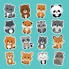 Bunch of stickers depicting different animals