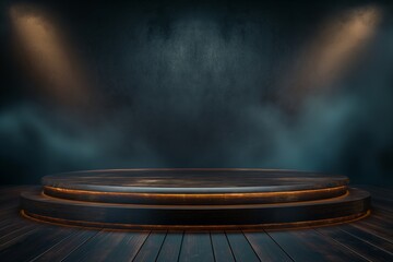 Obraz premium Empty stage with dramatic lighting