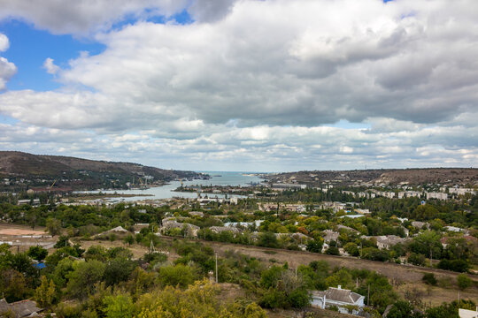 INKERMAN, CRIMEA - SEPTEMBER 2014: Sevastopol Bay, Black Sea
