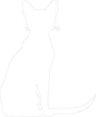 Thai Traditional Siamese Cat outline
