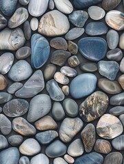 Seamless Texture Pattern of Natural Grey Pebbles