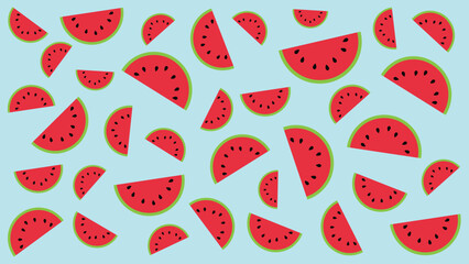 Watermelon Slice Pattern Background, Abstract Watermelon Slice Background Vector