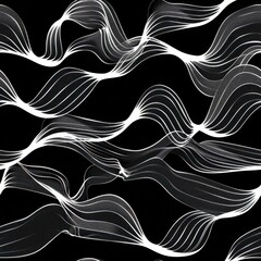 Fototapeta premium Seamless Abstract Pattern of Wavy White Lines