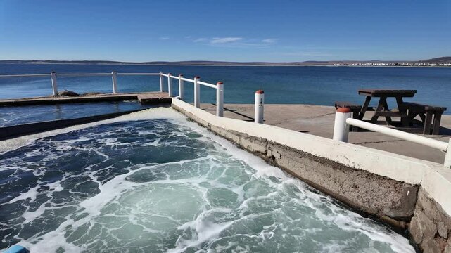 Paternoster west coast South Africa. 05. 06. 2024.  Seawater tanks at a Rock Lobster fishery in the coastal town of Paternoster, west coast South Africa.