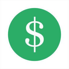 Clean Simple Dollar Icon for Apps n Websites, American currency symbol, payment symbol, Flat Design, money sign logo, Black dollar icon, tax save, or the pay of salary. currency exchange