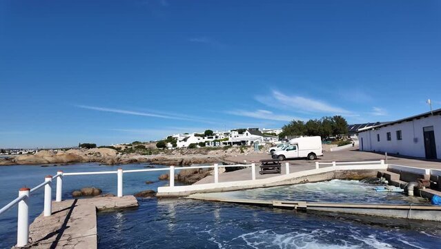 Paternoster west coast South Africa. 05. 06. 2024.  Seawater tanks at a Rock Lobster fishery in the coastal town of Paternoster, west coast South Africa.