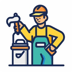 Icon of a person with a wrench and oil can