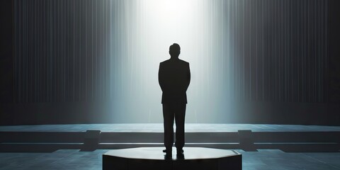 Obraz premium Iconic shape of the podium portrayed elegantly in silhouette form.