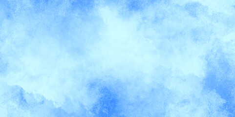 Soft and washed Watercolor cloudy sky blue abstract background, blue sky with clouds watercolor background with splashes, Chaotic light watercolor background paper texture, Abstract soft blue sky.