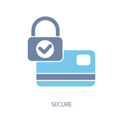 secure concept line icon. Simple element illustration. secure concept outline symbol design.