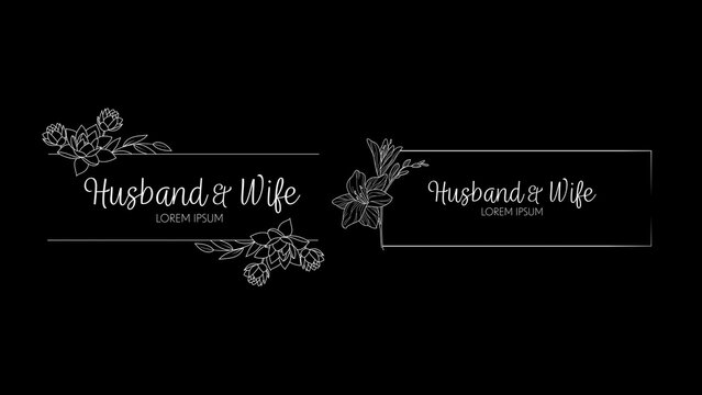 Clean Classy Flower Wedding Title