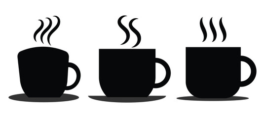 Coffee cup icon vector set. Tea cup illustration sign collection. 