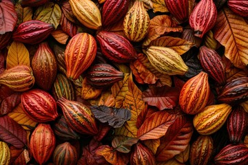 Fototapeta premium Background. Cacao beans. cocoa. chocolate fruit