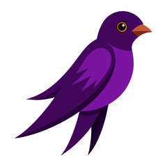 Graceful Purple Martin Bird Vector Illustration